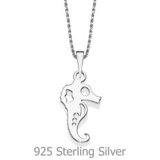 Pendant and Necklace in 925 Sterling Silver - Sassy Seahorse