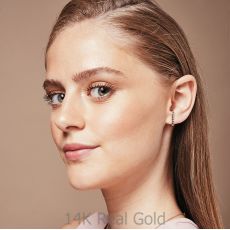 Diamond Cuff Earrings in 14K Rose Gold - High-Five