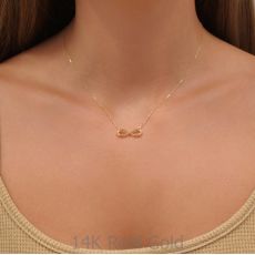 14k Yellow gold women's pendant  - Infinity