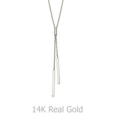 Pendant and Necklace in 14K White Gold - Light Beam