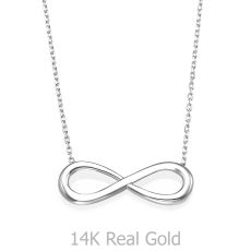 14k White  gold women's pendant - Infinity