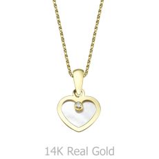 Pendant and Necklace in Yellow Gold -  Enraptured Heart