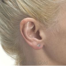 14K White Gold Kid's Stud Earrings - Linked Circles