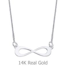 Pendant and Necklace in White Gold - Infinity