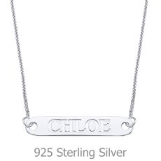 Bar Necklace with Personalized Engraving in 925 Sterling Silver