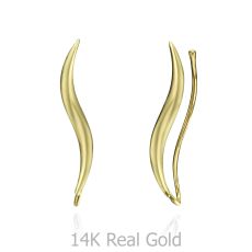 14K Yellow Gold Women's Earrings - Lynx