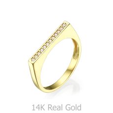 Ring in 14K Yellow Gold - Zirconia line