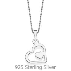 Pendant and Necklace in 925 Sterling Silver - Wondrous Heart