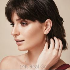 14K White Gold Women's Earrings - Golden Point