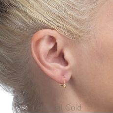 Dangle Earrings in14K Yellow Gold - Neptune Star