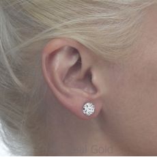 14K White Gold Women's Earrings - Circle of Diana