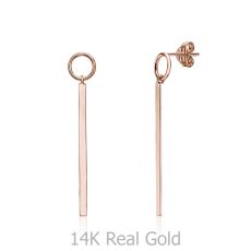 14K Rose Gold Women's Earrings - Pendulum