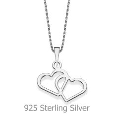 Pendant and Necklace in 925 Sterling Silver - Heart of Enduring Love