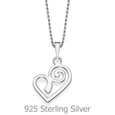 Pendant and Necklace in 925 Sterling Silver - Original Heart