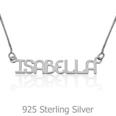 925 Sterling Silver Name Necklace "Coral" English