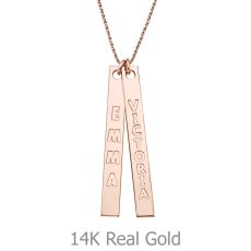 Bar Necklace with Personalized Engraving, in Rose Gold
