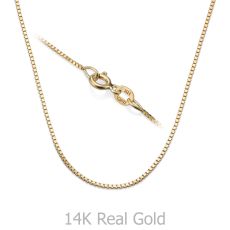14K Yellow Gold Venice Chain Necklace 0.8mm Thick, 17.7" Length