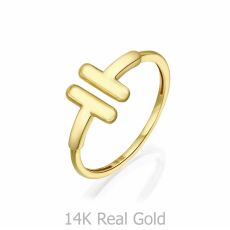 14K Yellow Gold Rings - Two stripe