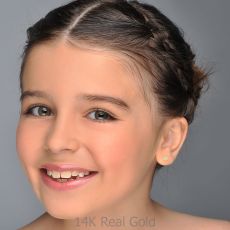 14K Yellow Gold Kid's Stud Earrings - Sparkling Star - Delicate