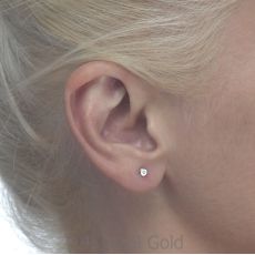 14K White Gold Kid's Stud Earrings - Circle of Splendor - Small