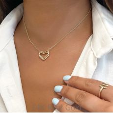 14k Yellow gold women's pendant  - Heart of Liana