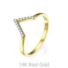 Ring in 14K Yellow Gold - Small V