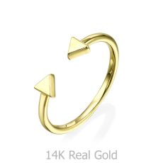 Open Ring in Yellow Gold - Triangles