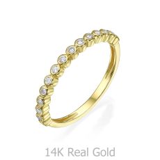 Ring in 14K Yellow Gold - Balls & Stones