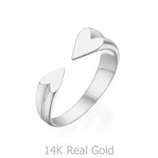 Open Ring in 14K White Gold - My Heart