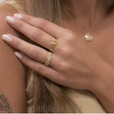 Ring in 14K Yellow Gold - Infinity Hearts