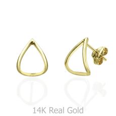 14K Yellow Gold Women's Earrings - Embracing Drop