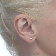 14K Yellow Gold Kid's Stud Earrings - Circles of Splendor