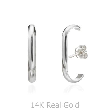14K White Gold Women's Earrings - Sunshine