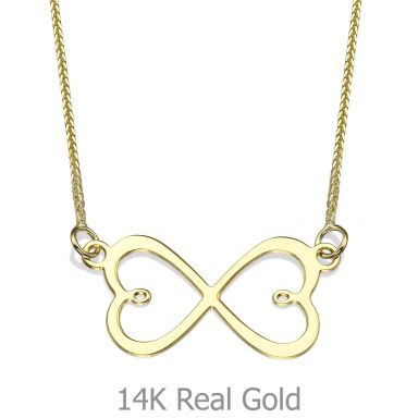 Pendant and Necklace in Yellow Gold - Infinite Love