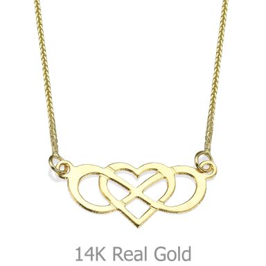 Pendant and Necklace in Yellow Gold - Infinite Heart