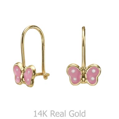 Dangle Earrings in14K Yellow Gold - Noah Butterfly