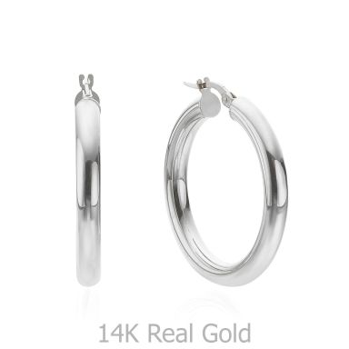 14K White Gold Women's Earrings - L