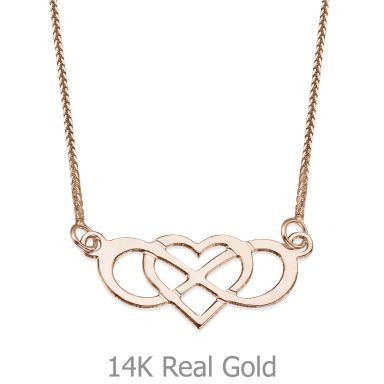 Pendant and Necklace in Rose Gold - Infinite Heart