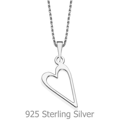 Pendant and Necklace in 925 Sterling Silver - Delicate Heart