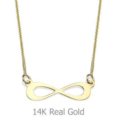 Pendant and Necklace in Yellow Gold - Infinity
