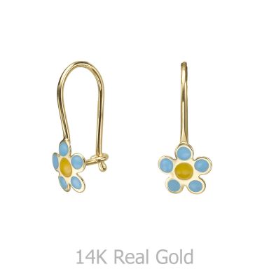 Dangle Earrings in14K Yellow Gold - Saia Flower