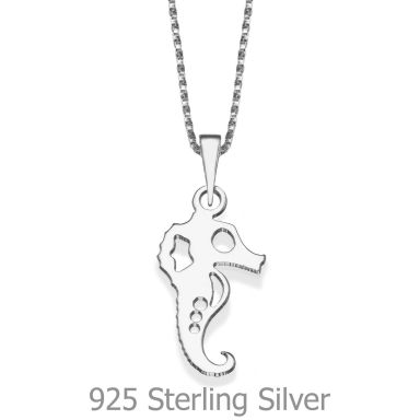 Pendant and Necklace in 925 Sterling Silver - Sassy Seahorse