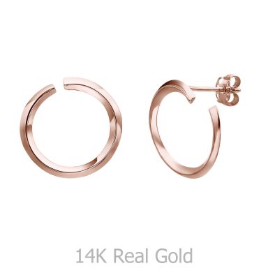14K Rose Gold Women's Earrings - Sunrise - Large