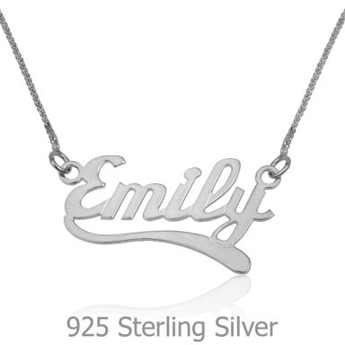925 Sterling Silver Name Necklace "Ruby" English with decor "Paintbrush"