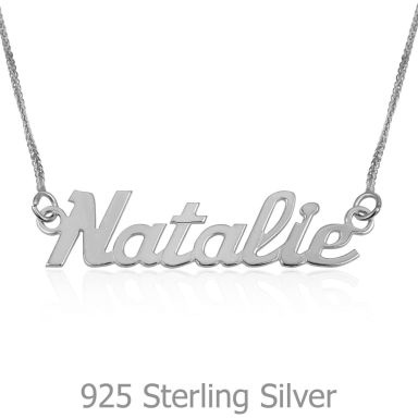 925 Sterling Silver Name Necklace "Ruby" English