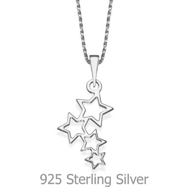 Pendant and Necklace in 925 Sterling Silver - Wishing Stars