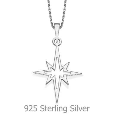 Pendant and Necklace in 925 Sterling Silver - Golden Star