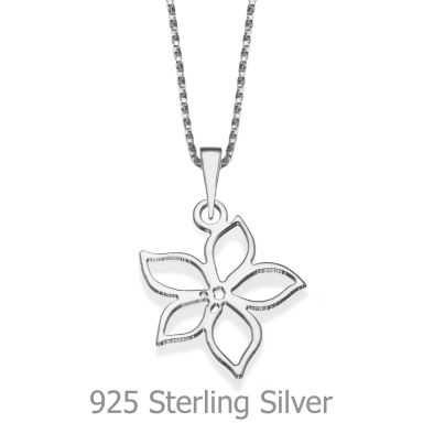 Pendant and Necklace in 925 Sterling Silver - Blooming Heart
