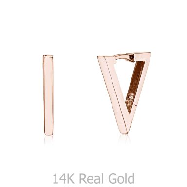 14K Rose Gold Women's Earrings - Golden Triangle