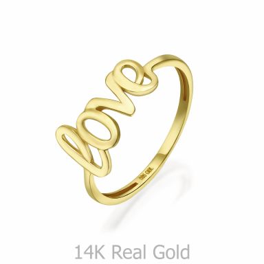 14K Yellow Gold Rings - Love